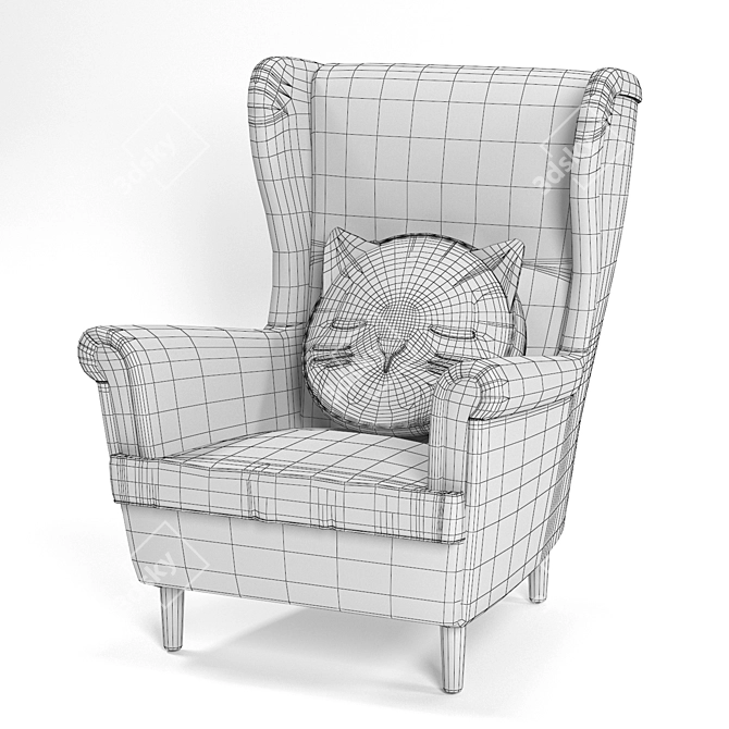 Ikea Kids Armchair STRANDMON: Comfy & Cute 3D model image 4