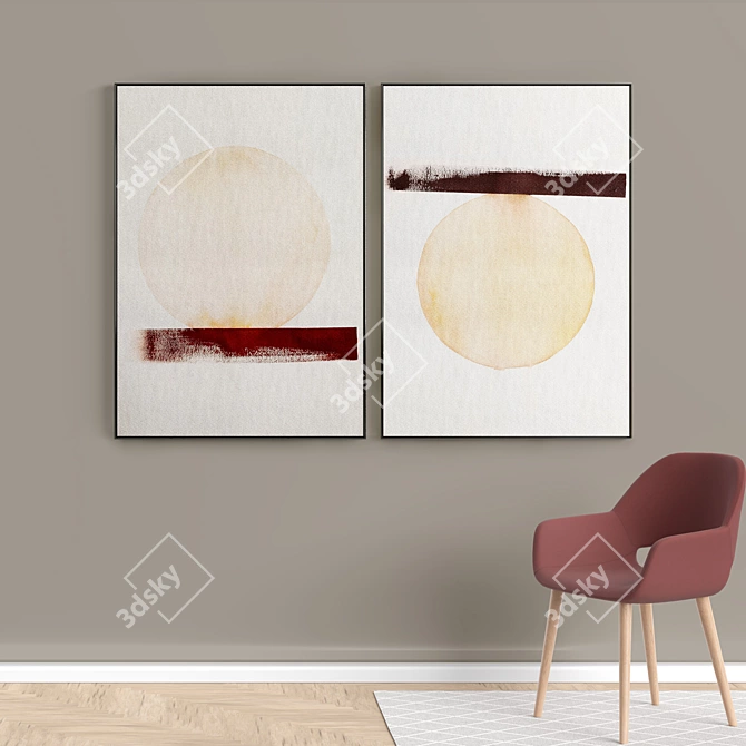 Minimal Abstract Photo Frame Set 3D model image 5