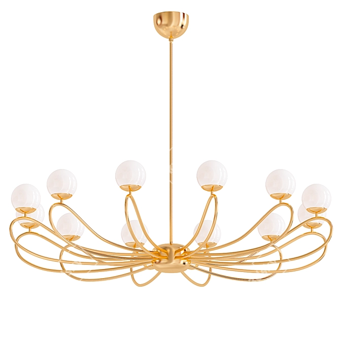 Brass Papillon Ceiling Light 3D model image 1