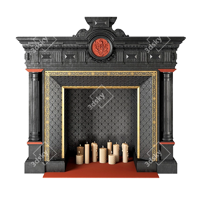 Elegant Fire Haven: Classic Fireplace 3D model image 1