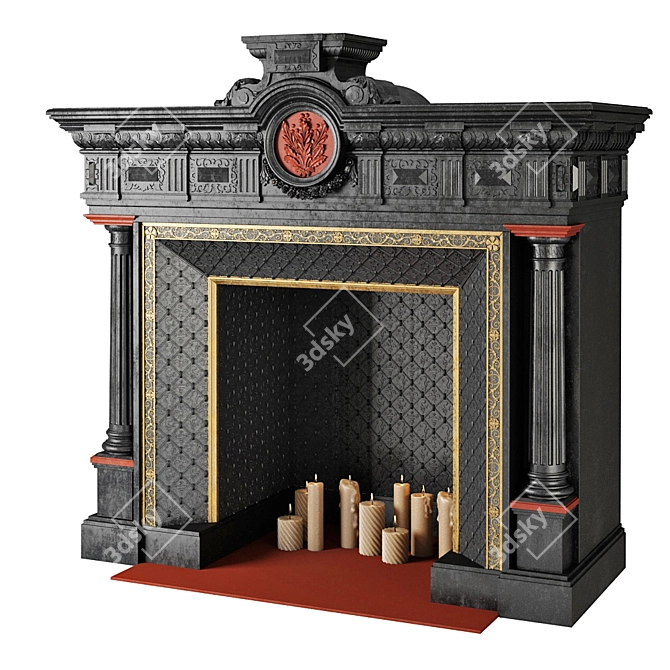 Elegant Fire Haven: Classic Fireplace 3D model image 2
