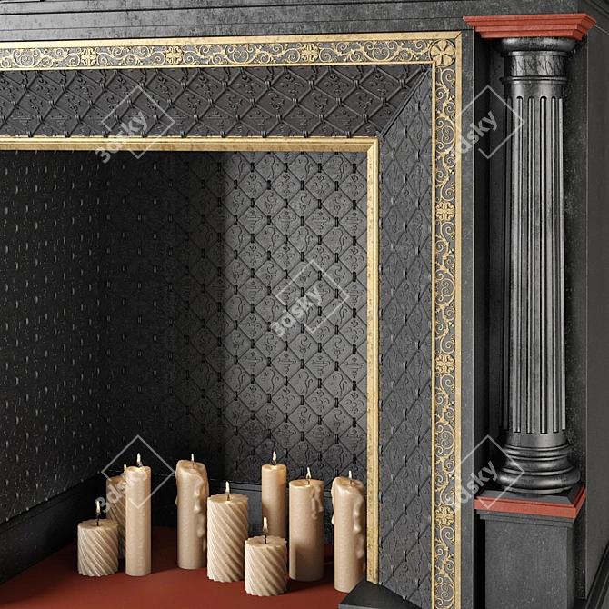 Elegant Fire Haven: Classic Fireplace 3D model image 4