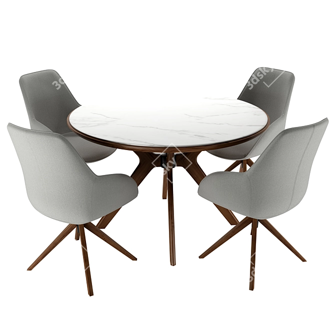 Stylish Sheryl Chair & Tango Table Set 3D model image 2