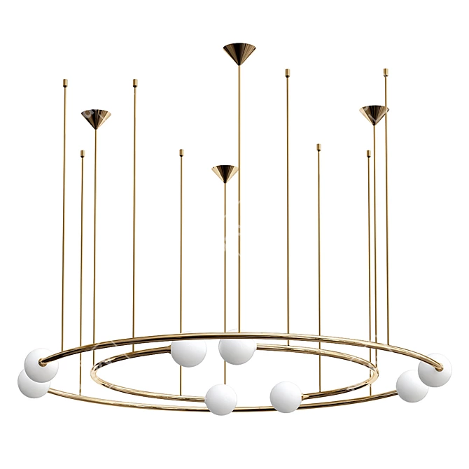 Elegant Orery Pendant Light 3D model image 1