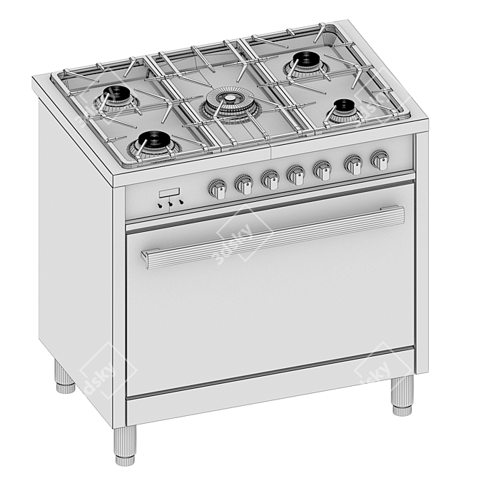 Solt GGSUC907S Dual Fuel Oven 3D model image 6