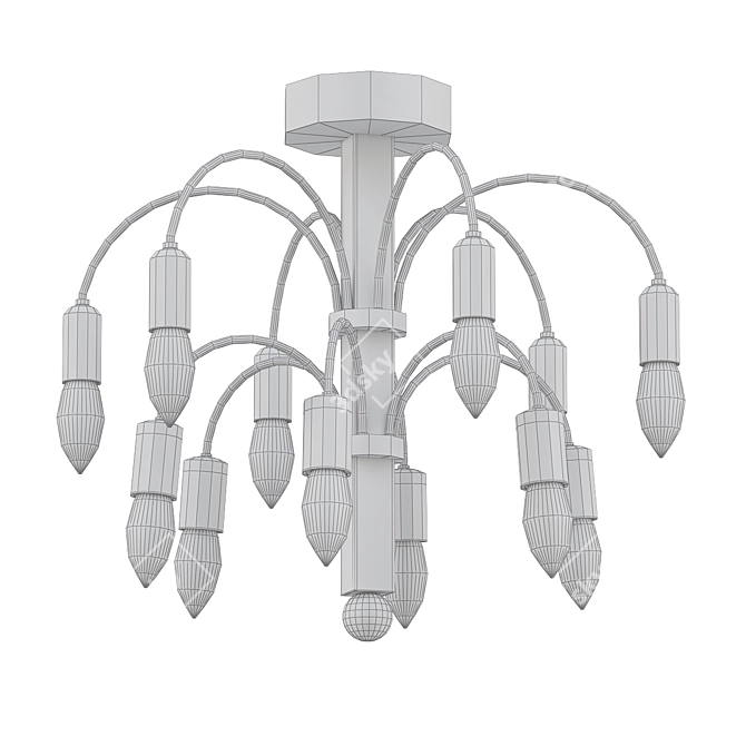 Elegant 1960s Sciolari Chandelier 3D model image 2