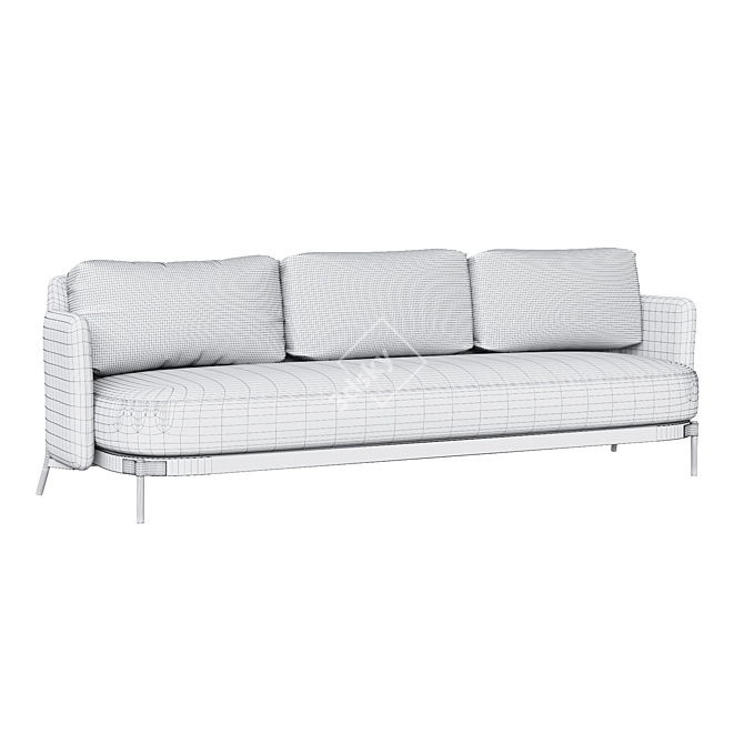 Contemporary Grey Akuta Designer Sofa 3D model image 3