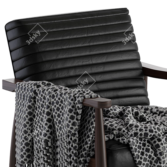 Modern Jane Leather Accent Chair 3D model image 2