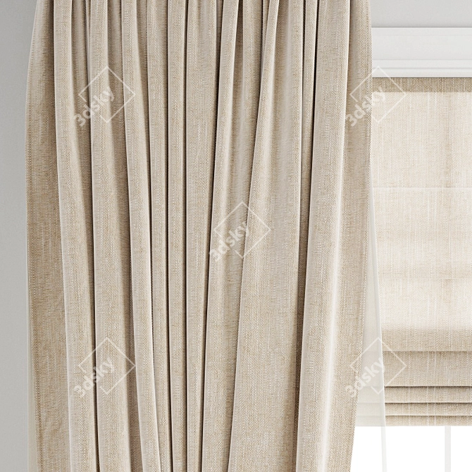 Premium Polygonal Curtain Model 3D model image 2