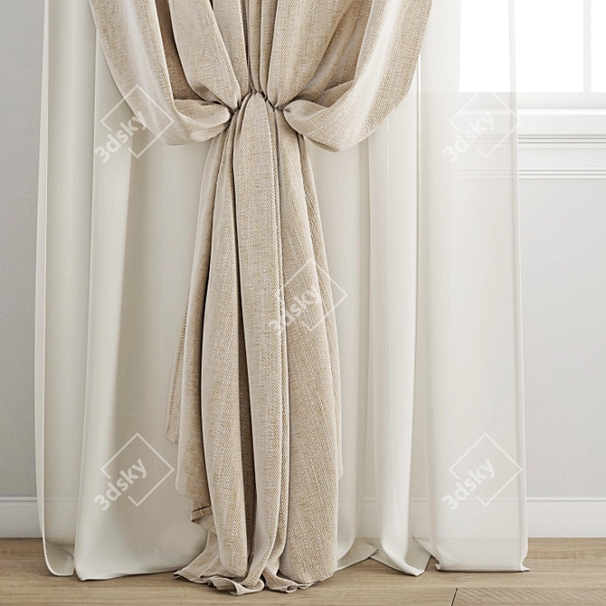 Premium Polygonal Curtain Model 3D model image 3