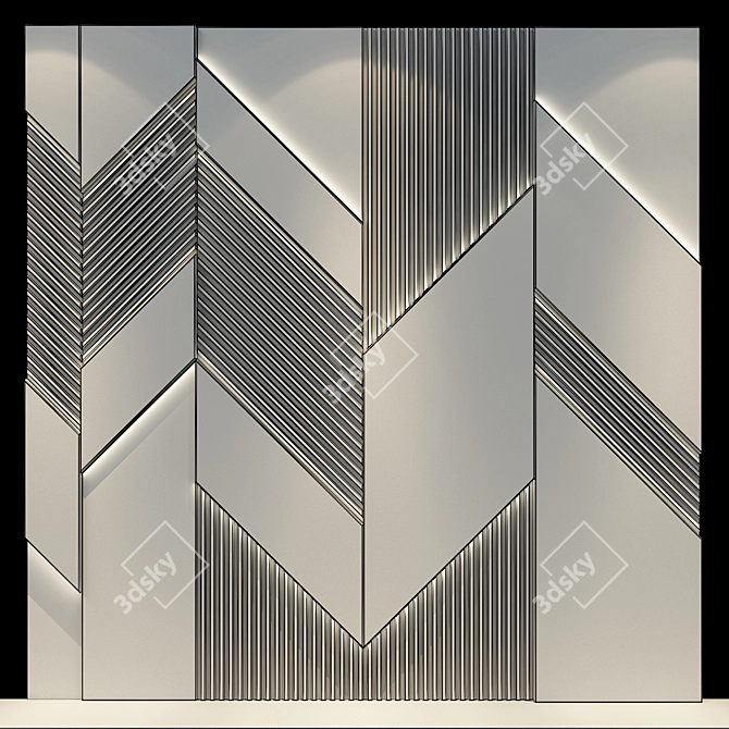 Modern Wood Wall Panel 58 3D model image 2