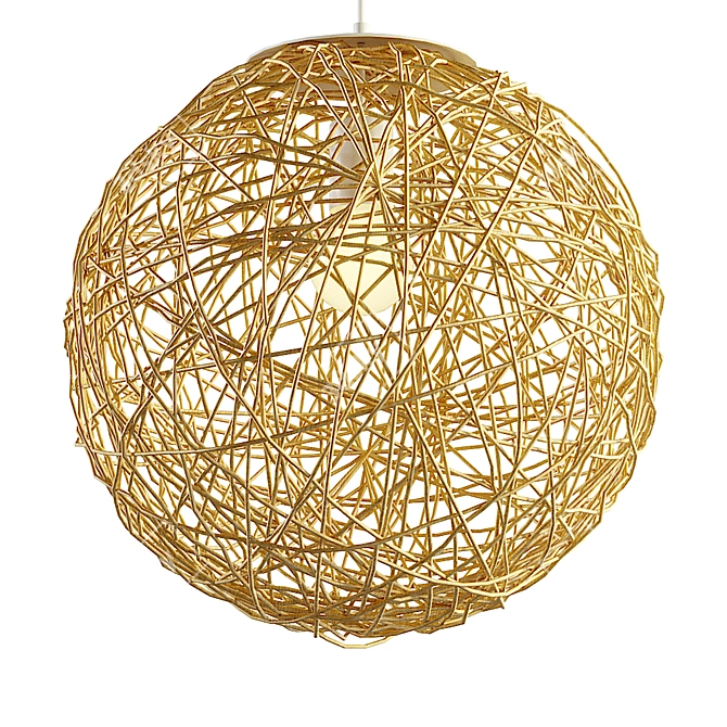 Natural Hemp Ball Pendant Lights 3D model image 6