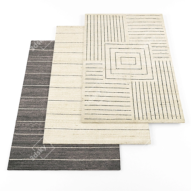  High Resolution Carpets - 5 Pieces + Textures 3D model image 1