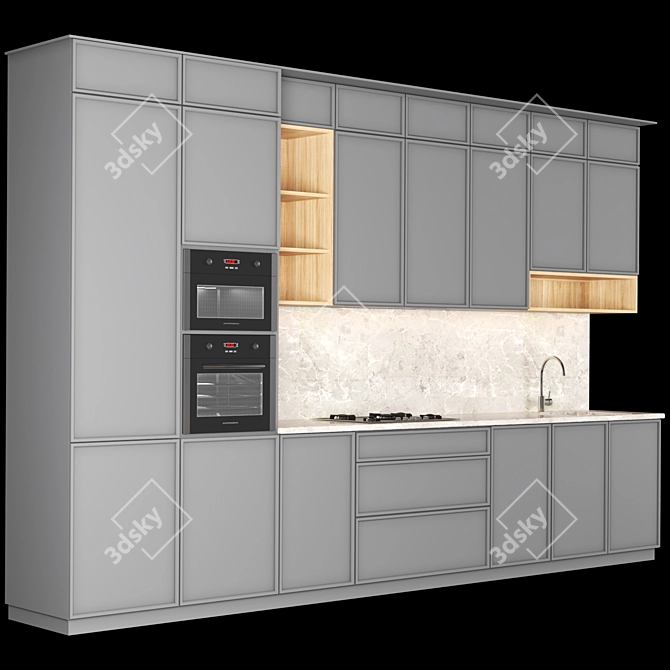 Sleek Modern Kitchen Design 3D model image 2