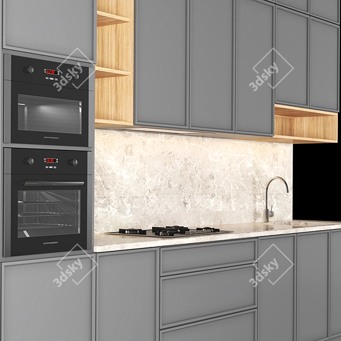 Sleek Modern Kitchen Design 3D model image 3