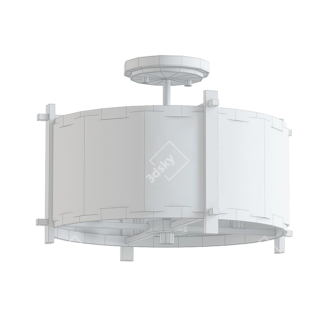 Elegant Ethan Semi Flush Mount 3D model image 2