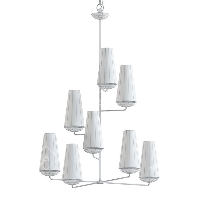 Elegant Vertical Chandelier 3D model image 2