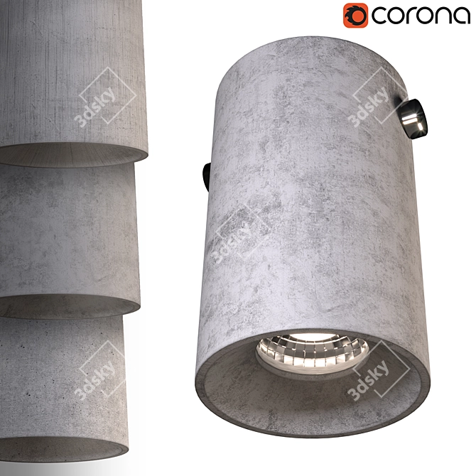 Bentu Design Concrete Ceiling Lamp 3D model image 1