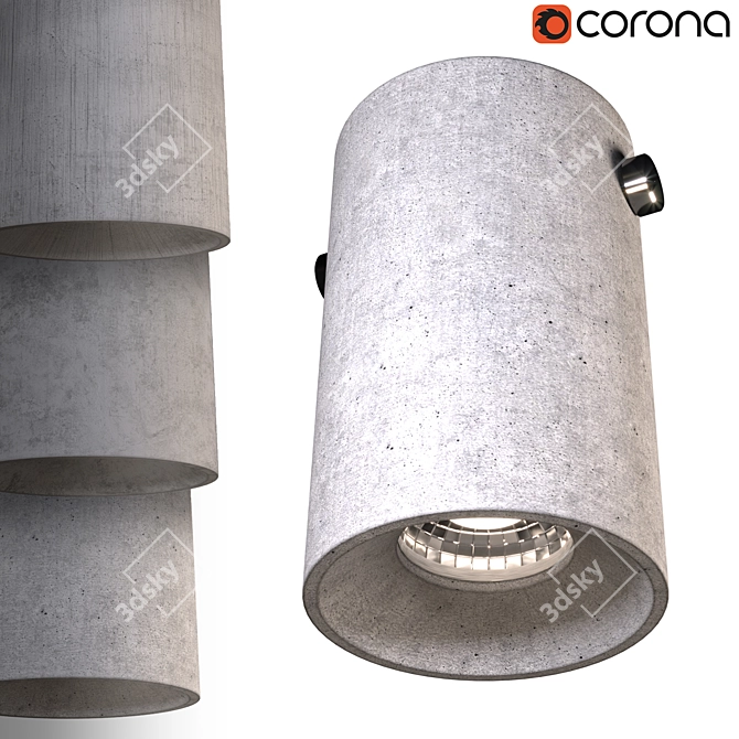 Bentu Design Concrete Ceiling Lamp 3D model image 2