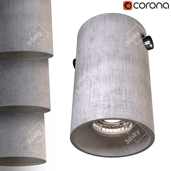 Bentu Design Concrete Ceiling Lamp 3D model image 3