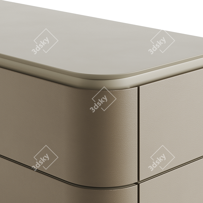 Fendi Stone Edge Low Cabinet: Elegant Sycamore TV Stand 3D model image 4