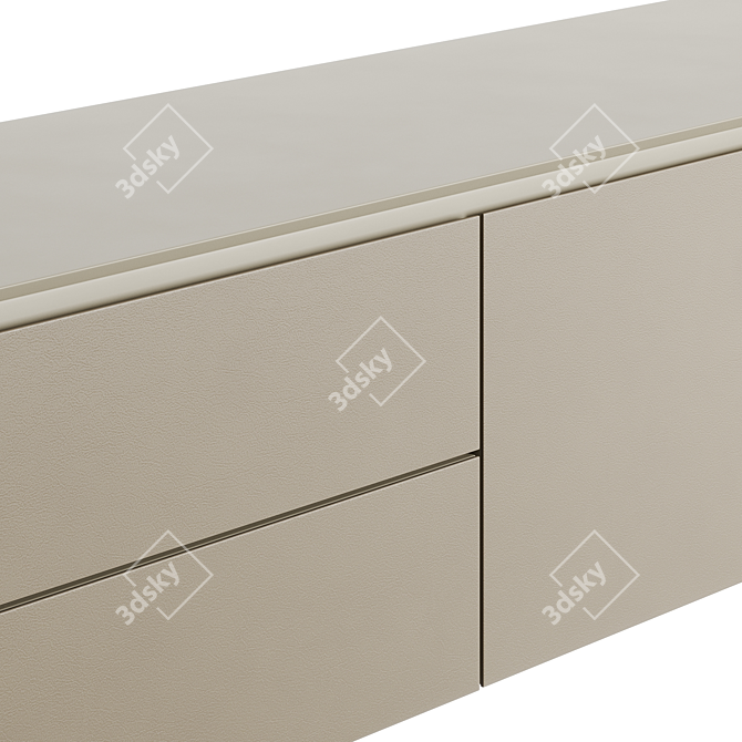 Fendi Stone Edge Low Cabinet: Elegant Sycamore TV Stand 3D model image 7