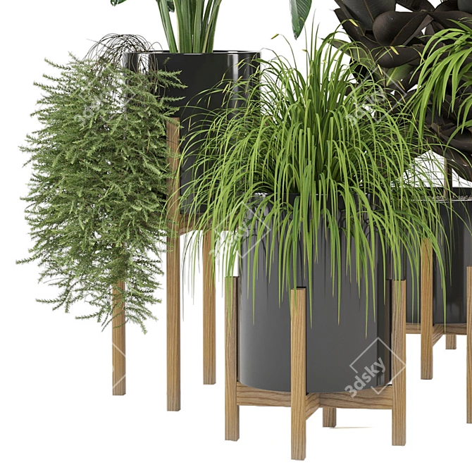  Foliage Finesse: Indoor Plants in Ferm Living Bau Pot 3D model image 3