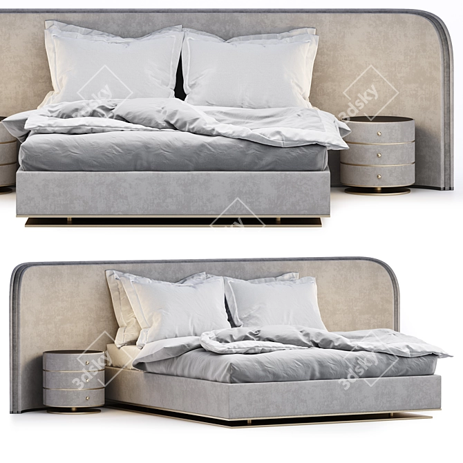 FRATO Calabria Bed: Modern Italian Design 3D model image 2