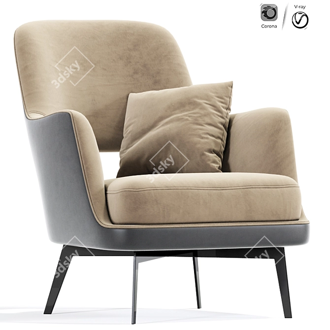 Gatsby Armchair: Luxurious Comfort 3D model image 1