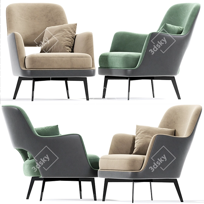 Gatsby Armchair: Luxurious Comfort 3D model image 2