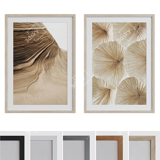 Modern Abstract Picture Frame Set 3D model image 1