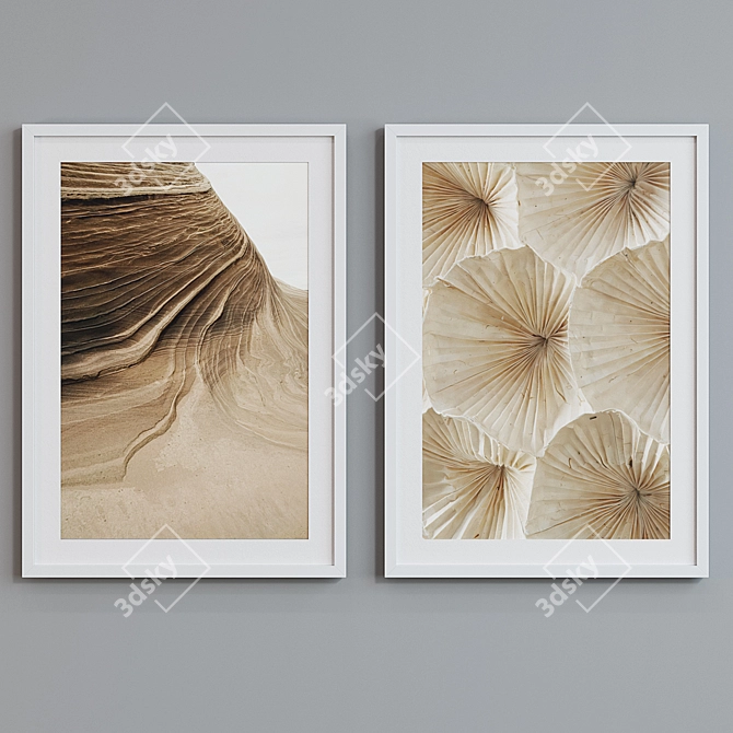 Modern Abstract Picture Frame Set 3D model image 4