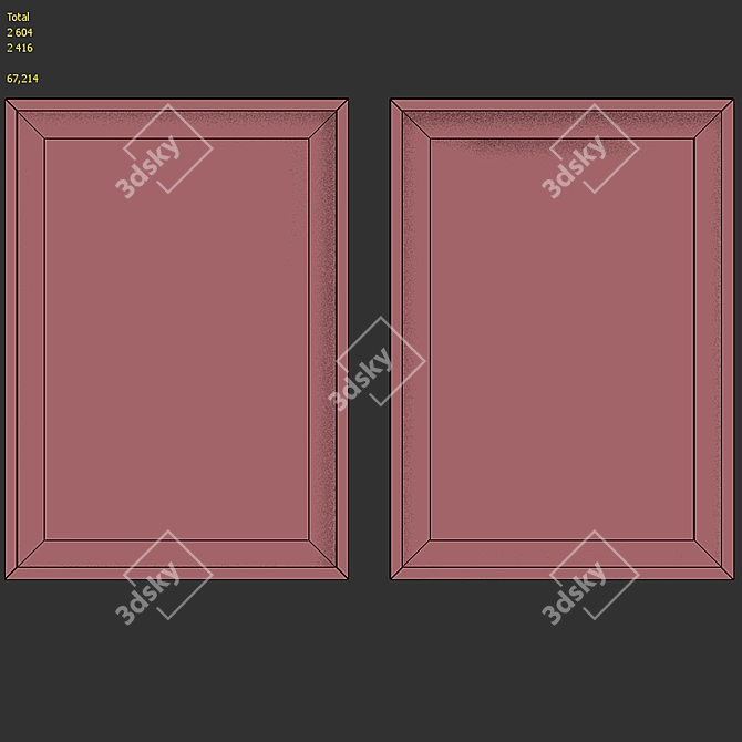 Modern Abstract Picture Frame Set 3D model image 7