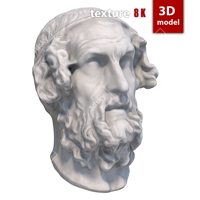 Homer's Plaster Head Sculpture 3D model image 2