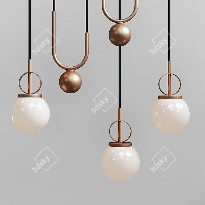 Cradle Brass Pendant: Vintage Elegance 3D model image 2