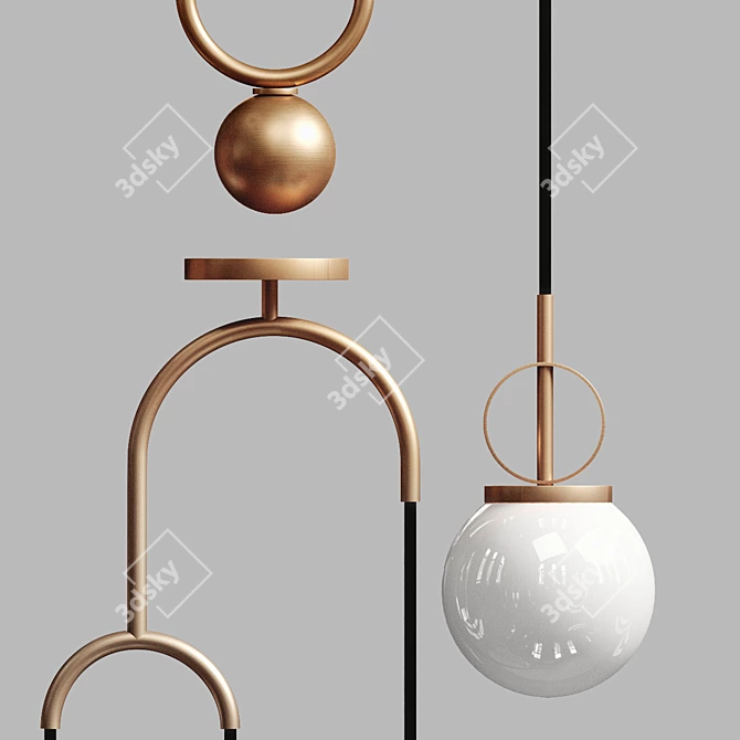 Cradle Brass Pendant: Vintage Elegance 3D model image 3