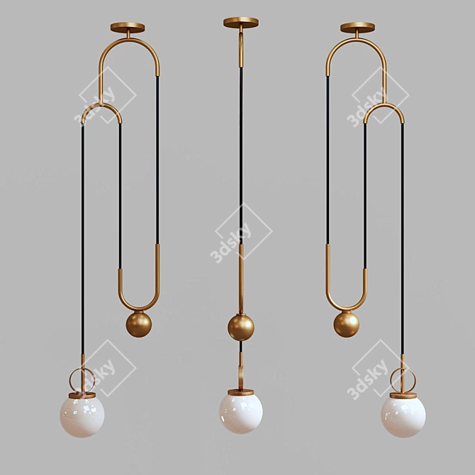 Cradle Brass Pendant: Vintage Elegance 3D model image 5