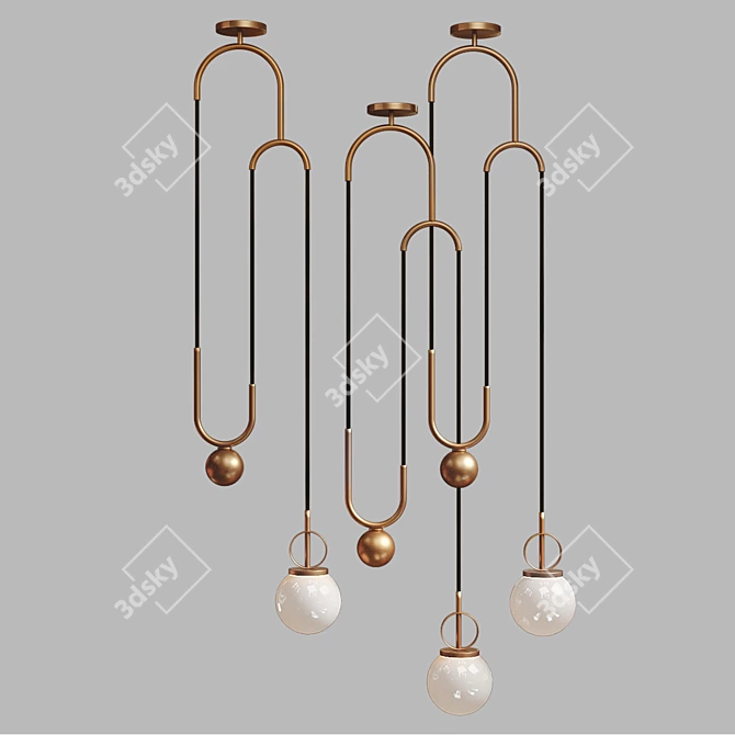 Cradle Brass Pendant: Vintage Elegance 3D model image 6