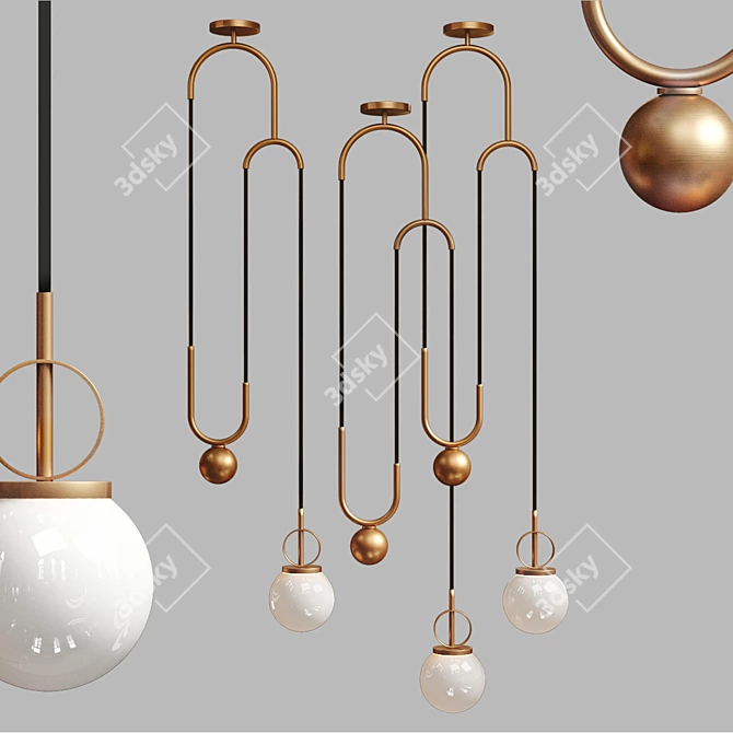 Cradle Brass Pendant: Vintage Elegance 3D model image 7