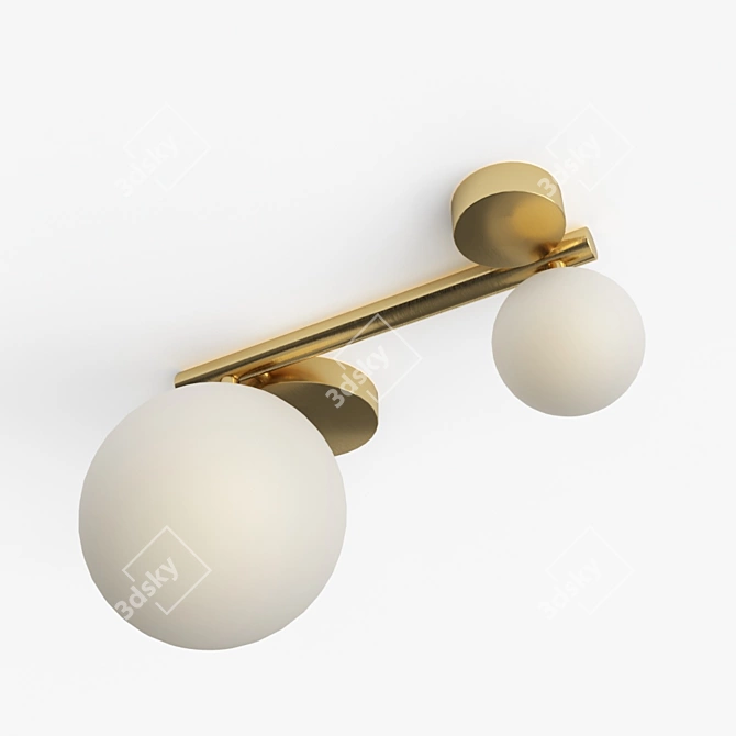 Modern Gold Ceiling Light: Elbow 44.3516 OM 3D model image 1