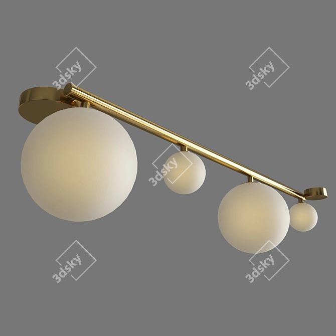 Elbow Gold Ceiling Light 3D model image 1