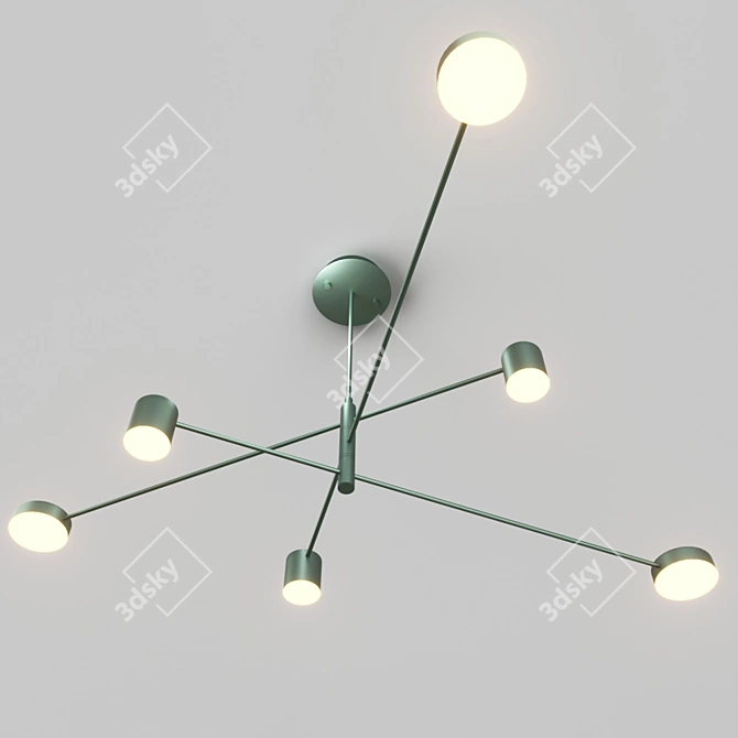 Modern Green Pendant Light 3D model image 1