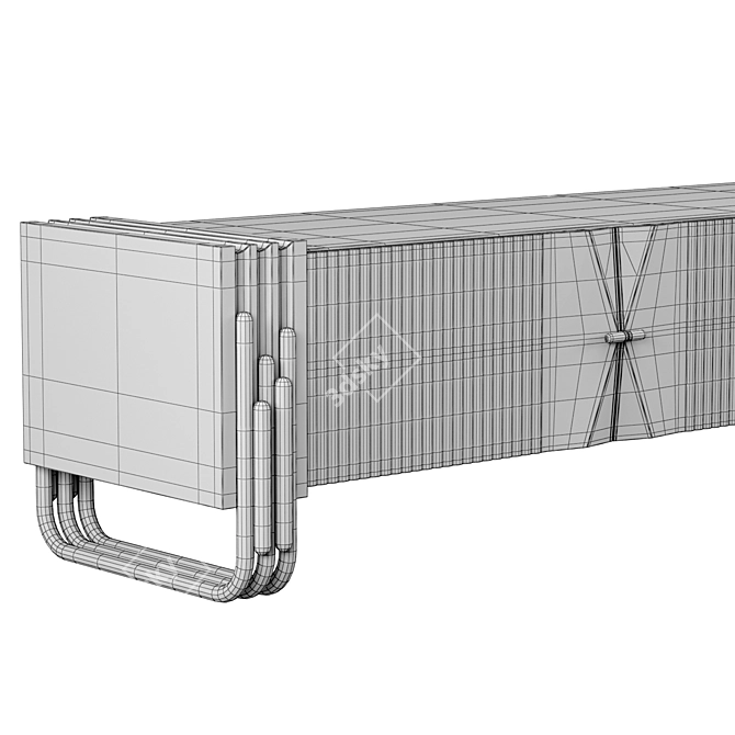 Elegant Console: MDF & Marble 3D model image 4