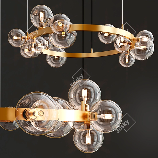 Luxurious Italian Pendant Light 3D model image 2