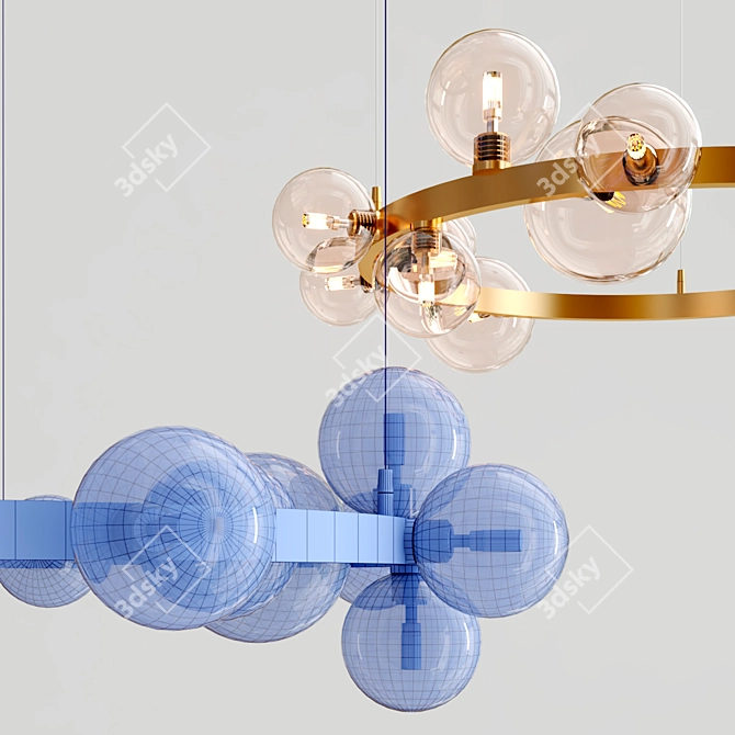 Luxurious Italian Pendant Light 3D model image 4