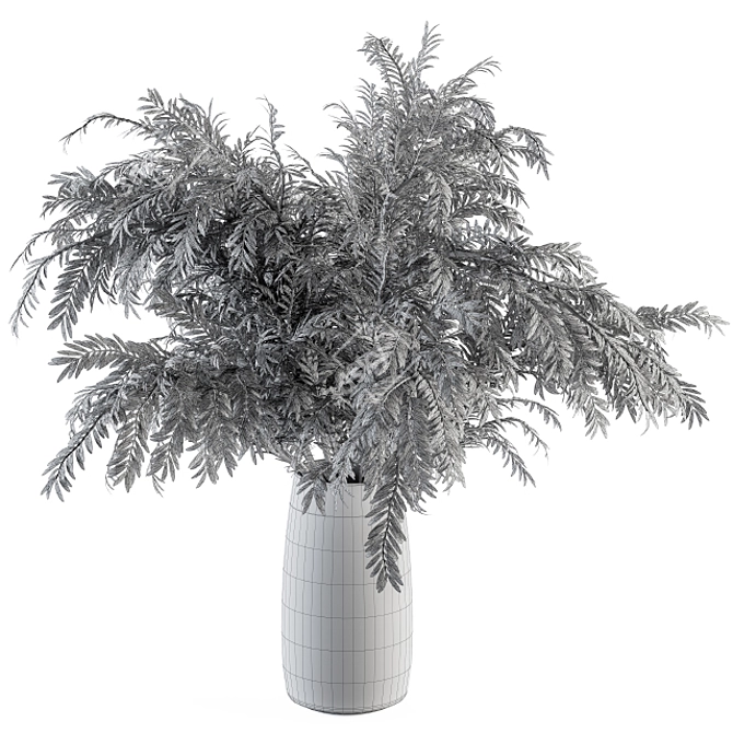 Elegant Green Branch Bouquet 3D model image 4