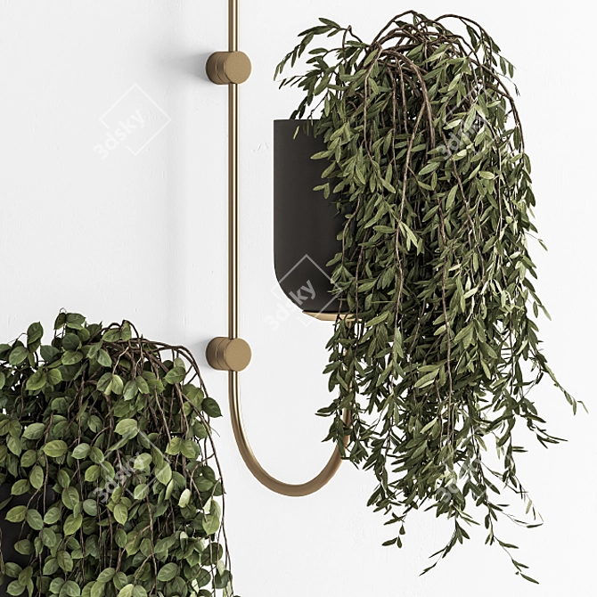 Wall-mounted Plant Pot - Indoor Greenery 3D model image 4