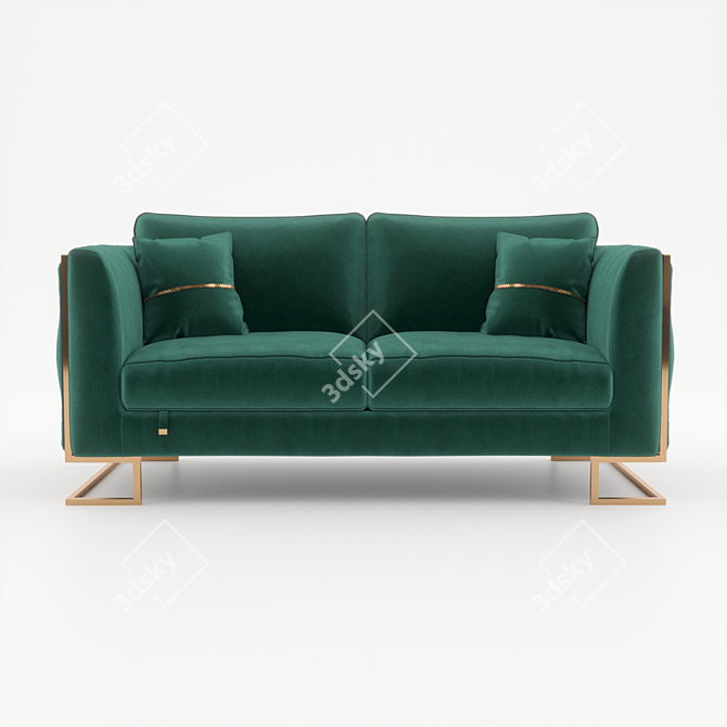 Elegant Luciano Double Sofa 3D model image 1