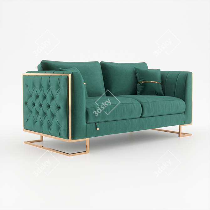 Elegant Luciano Double Sofa 3D model image 2