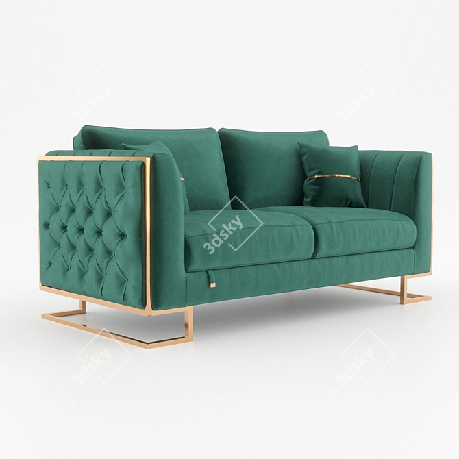 Elegant Luciano Double Sofa 3D model image 5